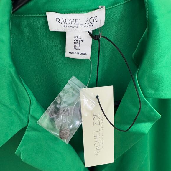 Rachel Zoe Button Up Tie Sleeveless Satin Top US Women's S - Picture 3 of 6